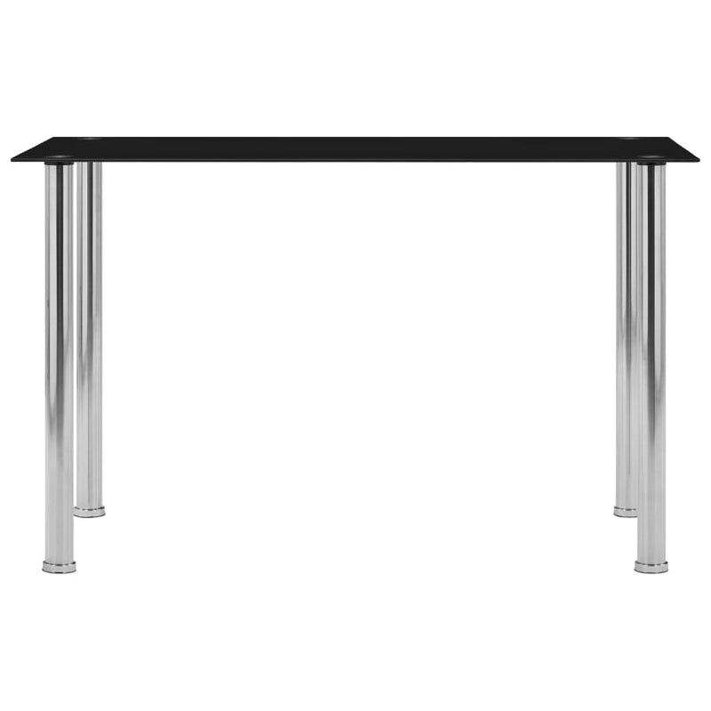Dealsmate  Dining Table Black 120x60x75 cm Tempered Glass