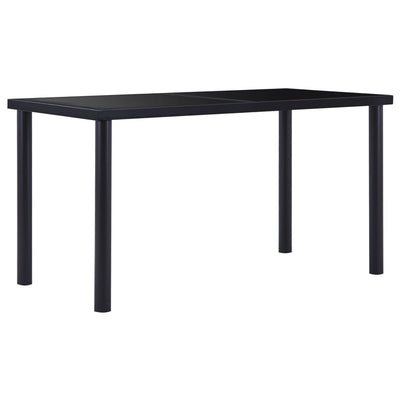 Dealsmate  Dining Table Black 140x70x75 cm Tempered Glass