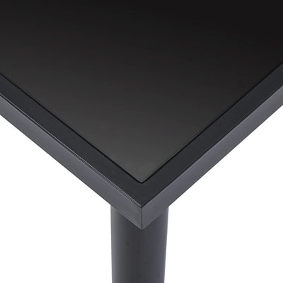 Dealsmate  Dining Table Black 160x80x75 cm Tempered Glass