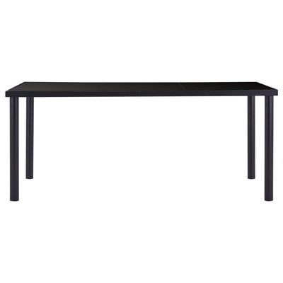 Dealsmate  Dining Table Black 180x90x75 cm Tempered Glass