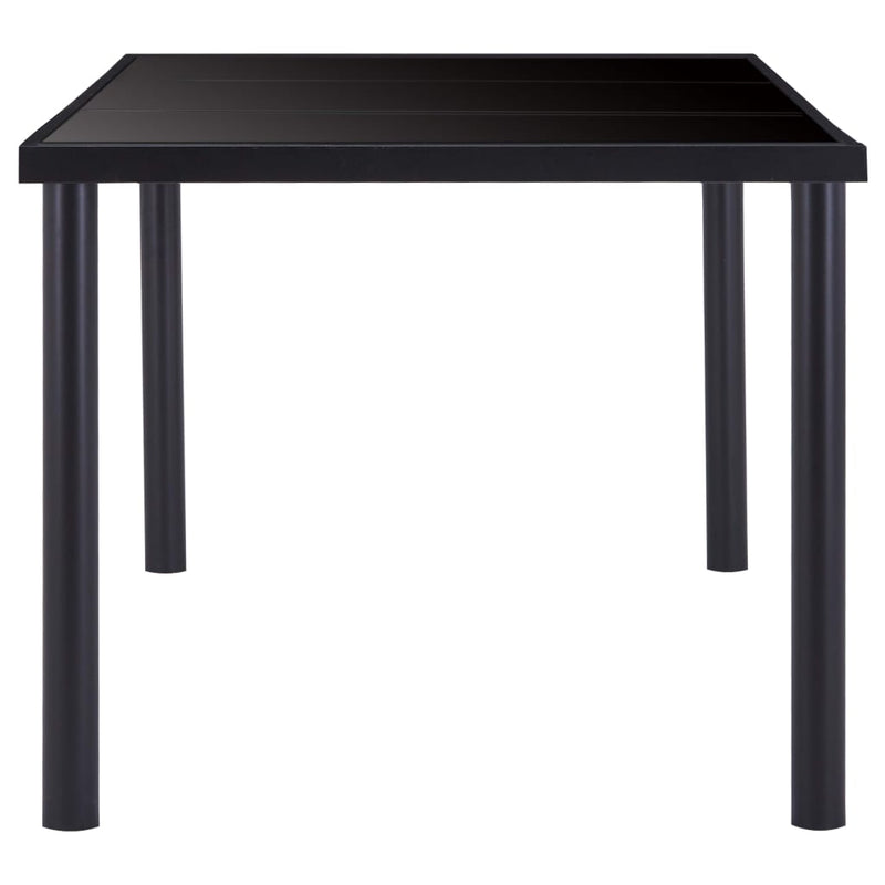Dealsmate  Dining Table Black 180x90x75 cm Tempered Glass