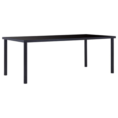 Dealsmate  Dining Table Black 200x100x75 cm Tempered Glass