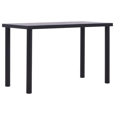Dealsmate  Dining Table Black and Concrete Grey 120x60x75 cm MDF