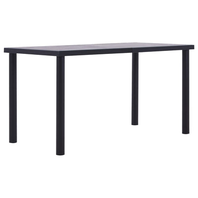 Dealsmate  Dining Table Black and Concrete Grey 140x70x75 cm MDF