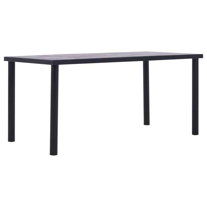 Dealsmate  Dining Table Black and Concrete Grey 160x80x75 cm MDF