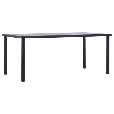 Dealsmate  Dining Table Black and Concrete Grey 180x90x75 cm MDF