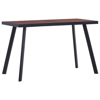 Dealsmate  Dining Table Dark Wood and Black 120x60x75 cm MDF