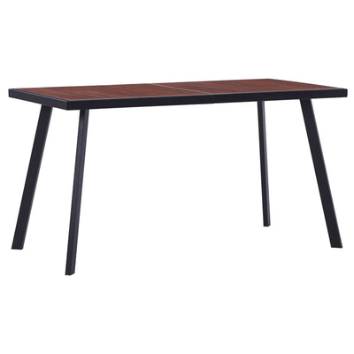 Dealsmate  Dining Table Dark Wood and Black 140x70x75 cm MDF