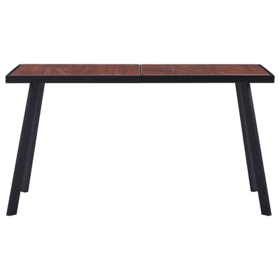 Dealsmate  Dining Table Dark Wood and Black 140x70x75 cm MDF