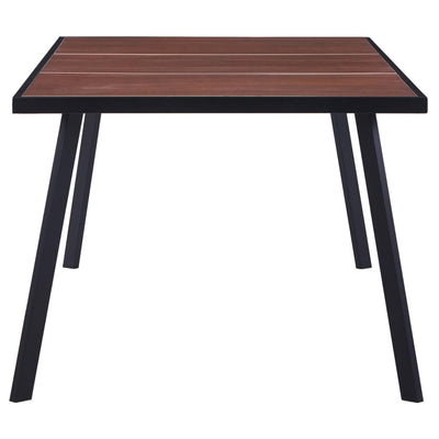 Dealsmate  Dining Table Dark Wood and Black 200x100x75 cm MDF