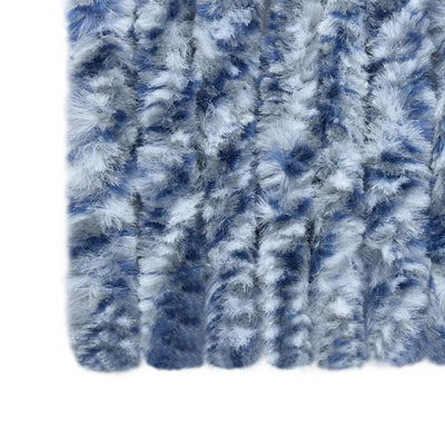 Dealsmate  Insect Curtain Blue, White and Silver 56x185 cm Chenille