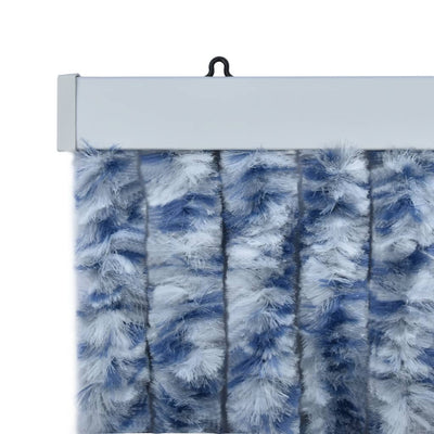 Dealsmate  Insect Curtain Blue, White and Silver 100x220 cm Chenille