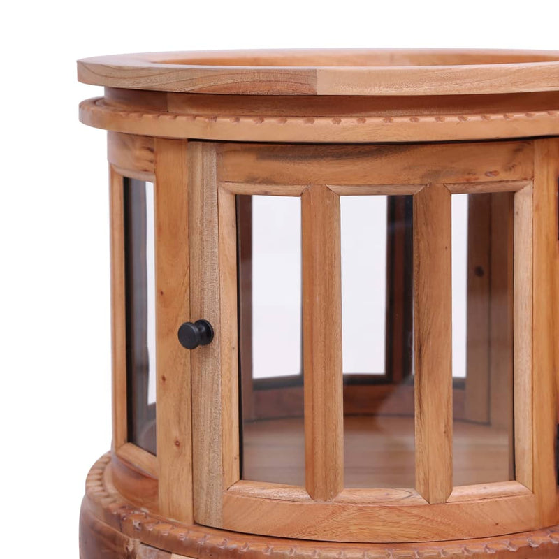 Dealsmate  Vitrine Cabinet Natural 50x50x76 cm Solid Mahogany Wood