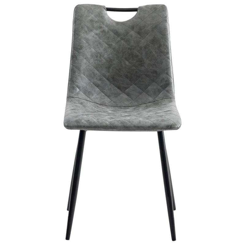 Dealsmate  Dining Chairs 2 pcs Dark Grey Faux Leather