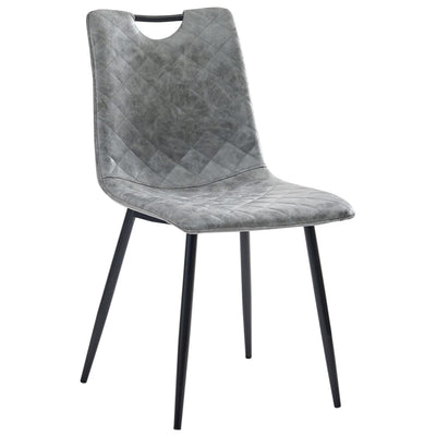 Dealsmate  Dining Chairs 4 pcs Dark Grey Faux Leather