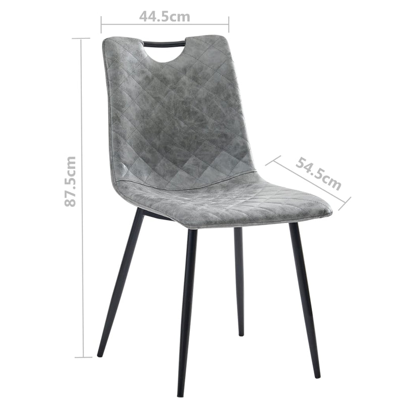Dealsmate  Dining Chairs 4 pcs Dark Grey Faux Leather