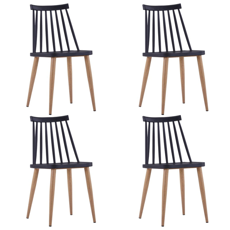 Dealsmate  Dining Chairs 4 pcs Black Plastic