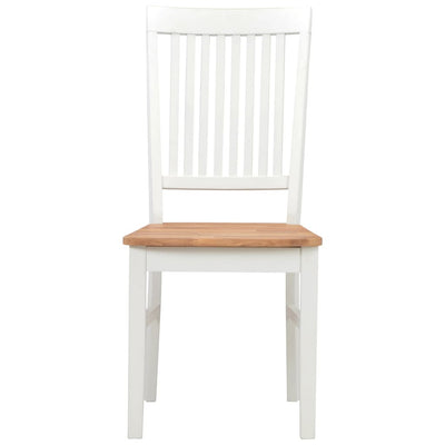 Dealsmate  Dining Chairs 6 pcs White Solid Oak Wood