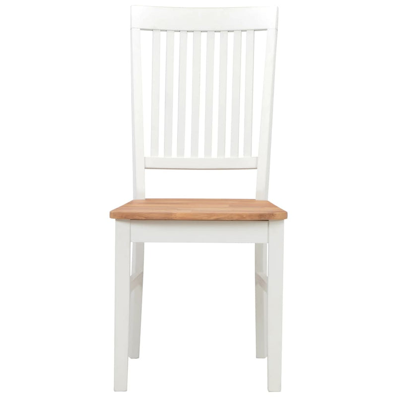 Dealsmate  Dining Chairs 6 pcs White Solid Oak Wood