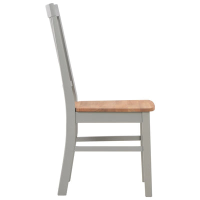 Dealsmate  Dining Chairs 4 pcs Grey Solid Oak Wood