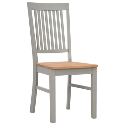 Dealsmate  Dining Chairs 6 pcs Grey Solid Oak Wood
