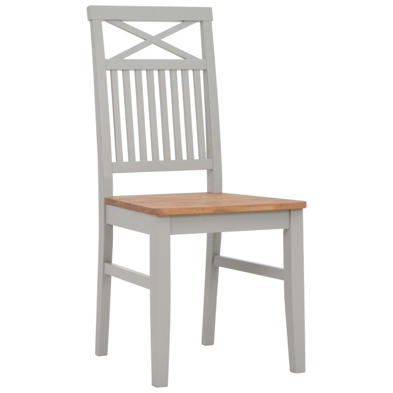Dealsmate  Dining Chairs 6 pcs Grey Solid Oak Wood