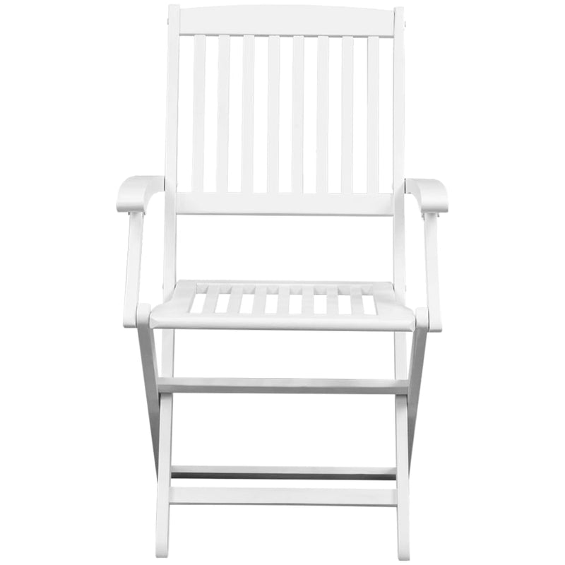 Dealsmate  Dining Chairs 4 pcs White Solid Acacia Wood