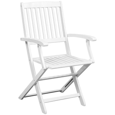 Dealsmate  Dining Chairs 4 pcs White Solid Acacia Wood