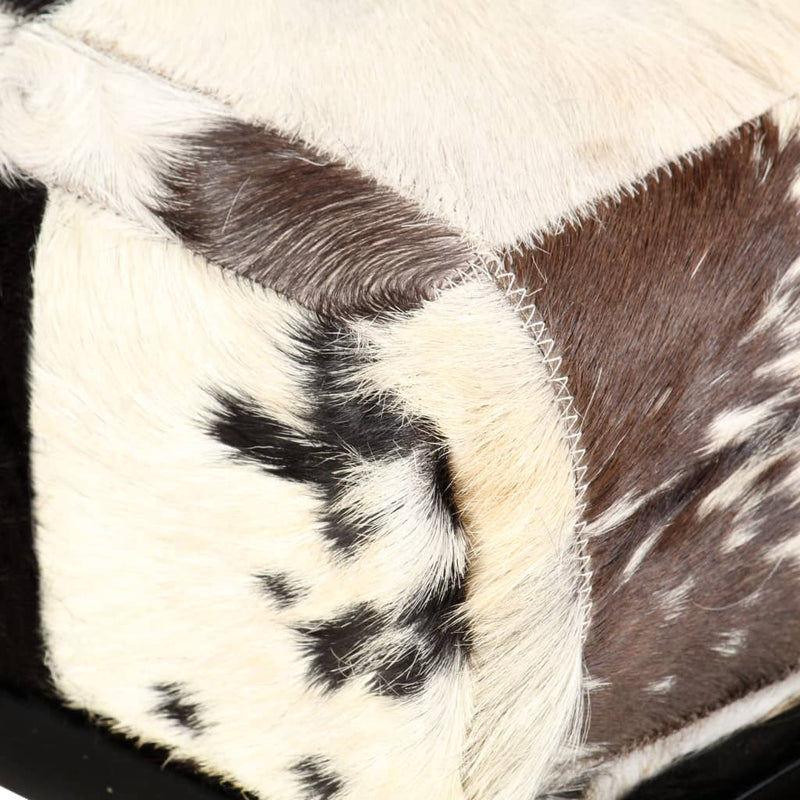 Dealsmate  Bench 110 cm Black Patchwork Genuine Goat Leather