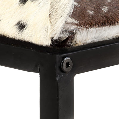 Dealsmate  Bench 110 cm Black Patchwork Genuine Goat Leather