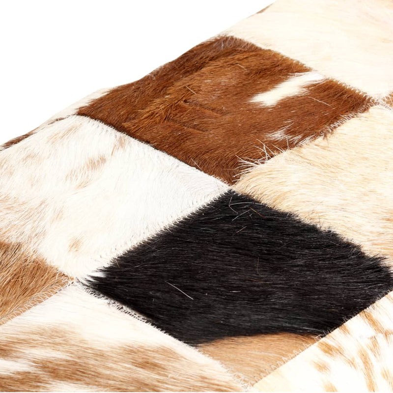 Dealsmate  Bench 110 cm Brown Patchwork Genuine Goat Leather