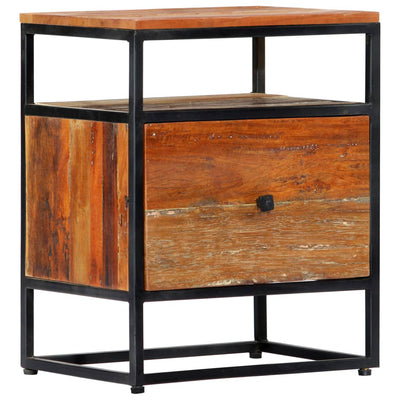 Dealsmate  Bedside Cabinet 40x30x50 cm Solid Reclaimed Wood and Steel