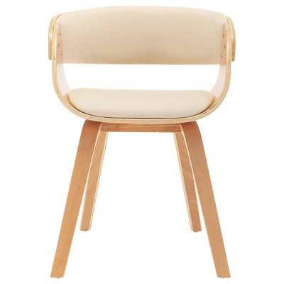 Dealsmate  Dining Chair Cream Bent Wood and Faux Leather