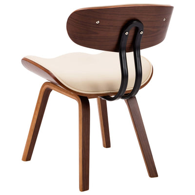 Dealsmate  Dining Chairs 2 pcs Cream Bent Wood and Faux Leather