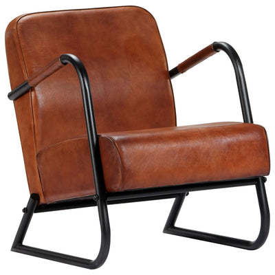 Dealsmate  Relax Armchair Brown Real Leather