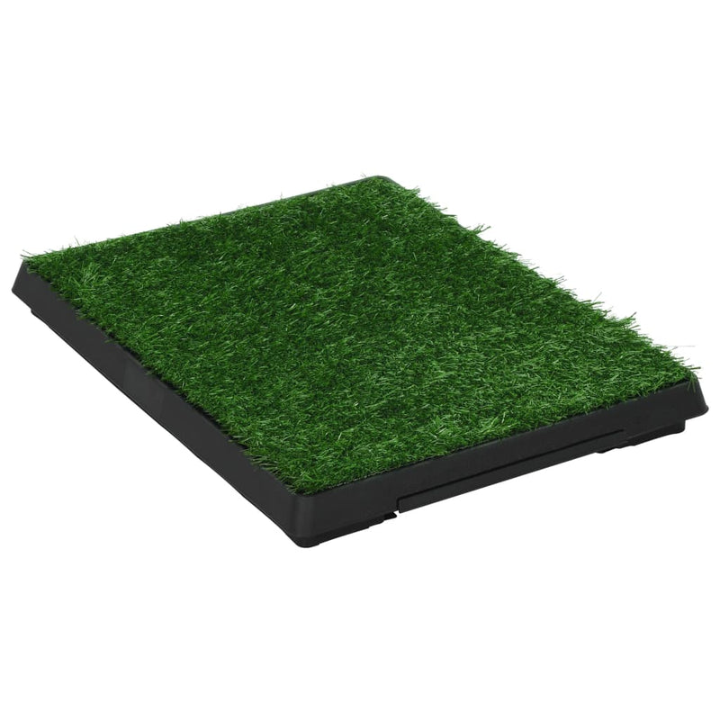 Dealsmate  Pet Toilets 2 pcs with Tray & Faux Turf Green 63x50x7 cm WC