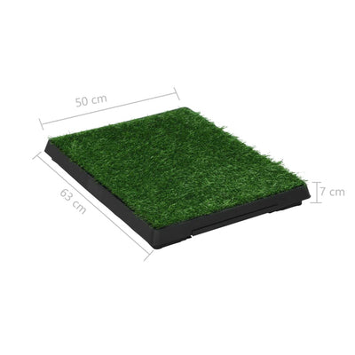 Dealsmate  Pet Toilets 2 pcs with Tray & Faux Turf Green 63x50x7 cm WC