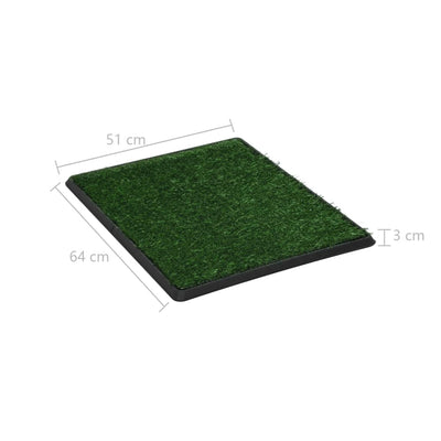 Dealsmate  Pet Toilet with Tray & Faux Turf Green 64x51x3 cm WC