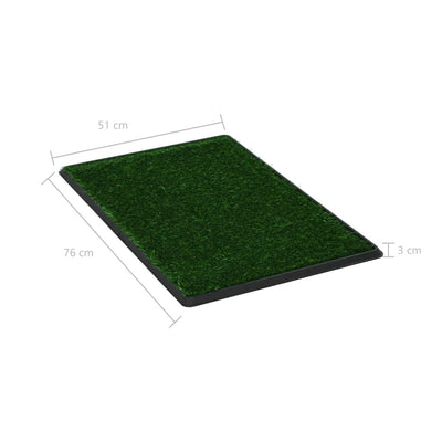 Dealsmate  Pet Toilet with Tray & Faux Turf Green 76x51x3 cm WC