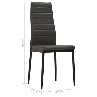 Dealsmate  Dining Chairs 4 pcs Grey Faux Leather