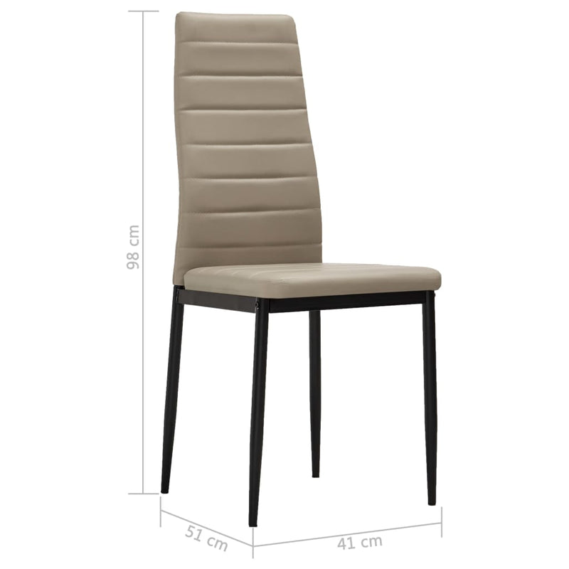 Dealsmate  Dining Chairs 4 pcs Cappuccino Faux Leather