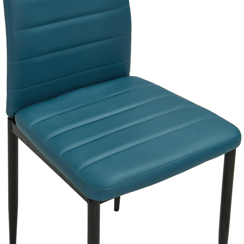 Dealsmate  Dining Chairs 2 pcs Sea Blue Faux Leather