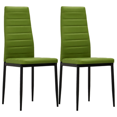 Dealsmate  Dining Chairs 2 pcs Lime Green Faux Leather
