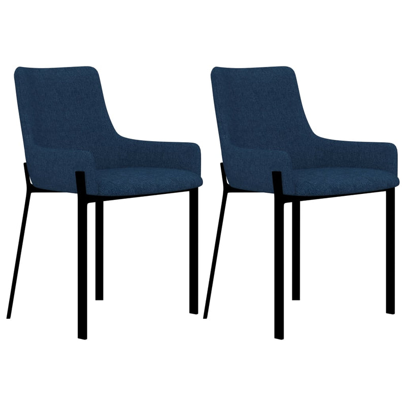 Dealsmate  Dining Chairs 2 pcs Blue Fabric