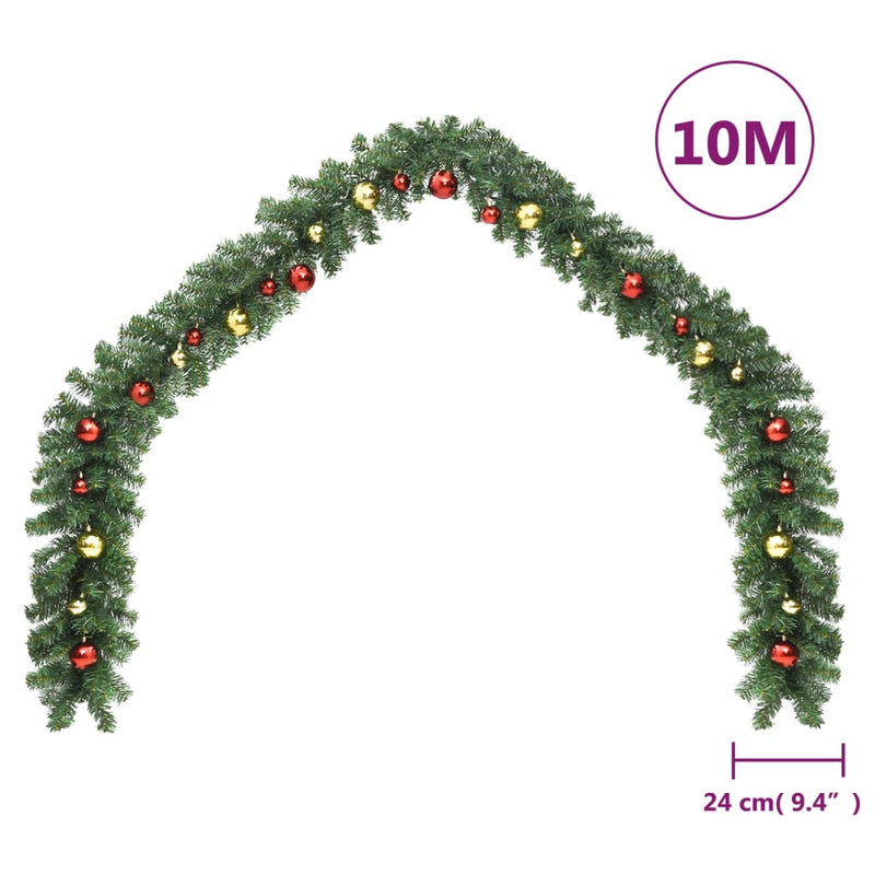 Dealsmate  Christmas Garland Decorated with Baubles 10 m