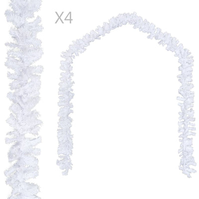 Dealsmate  Christmas Garlands 4 pcs White 270 cm PVC