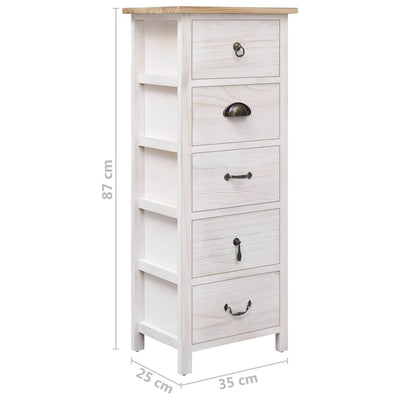 Dealsmate  Side Cabinet 35x25x87 cm Paulownia Wood