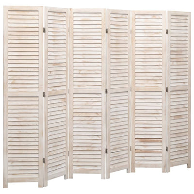 Dealsmate  6-Panel Room Divider White 210x165 cm Wood