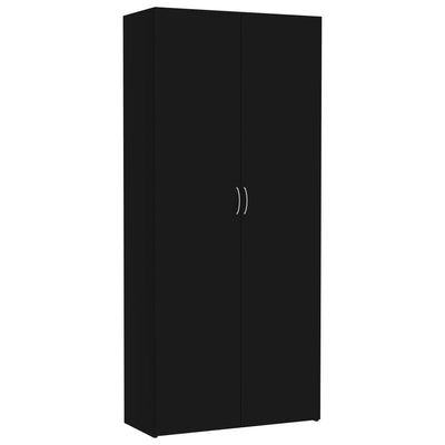 Dealsmate  Storage Cabinet Black 80x35.5x180 cm Chipboard