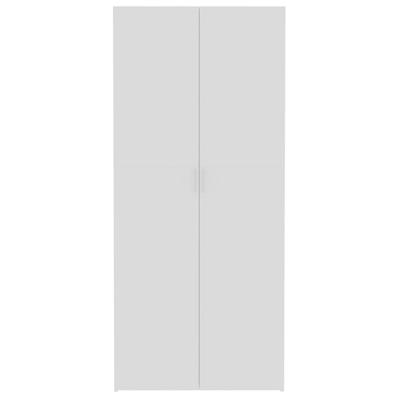 Dealsmate  Storage Cabinet White and Sonoma Oak 80x35.5x180 cm Chipboard